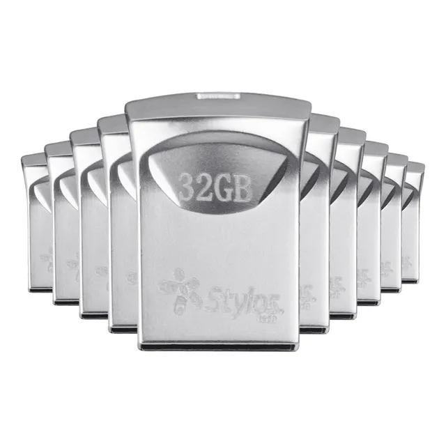 Kit 10 Memoria Usb 32gb 2.0 Mini Metalica Stylos Stmus41s