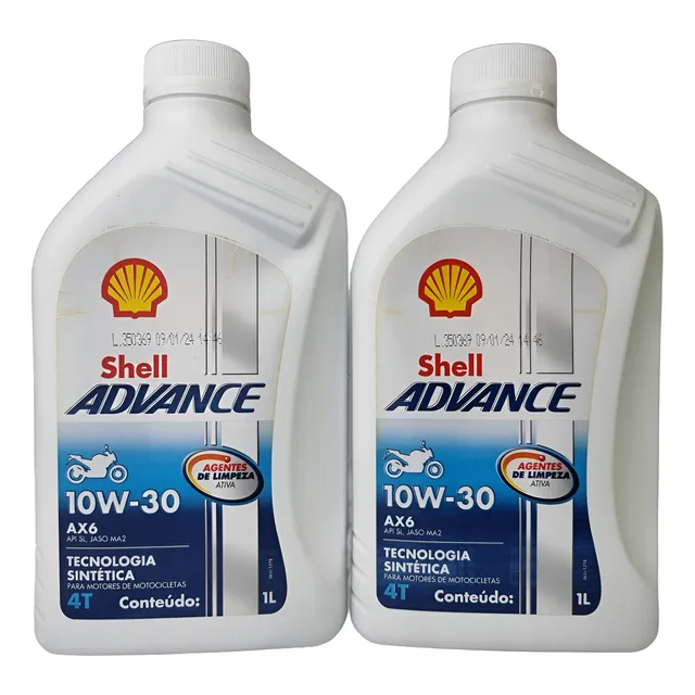 Kit 2 Óleo Motor Semissintético Shell Advance Ax6 10w30 4t