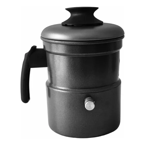 Leiteira Com Apito Chaleira Fervedor Antiaderente 2 Litros Cor Preto