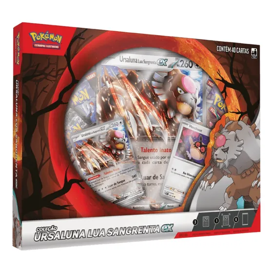 Cards Pokémon Box Ursaluna Lua Sangrenta Ex Com 40 Un Copag