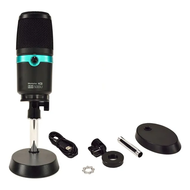 Micrófono Condensador Montarbo Mm500u Usb Cardioide Estudio Color Negro