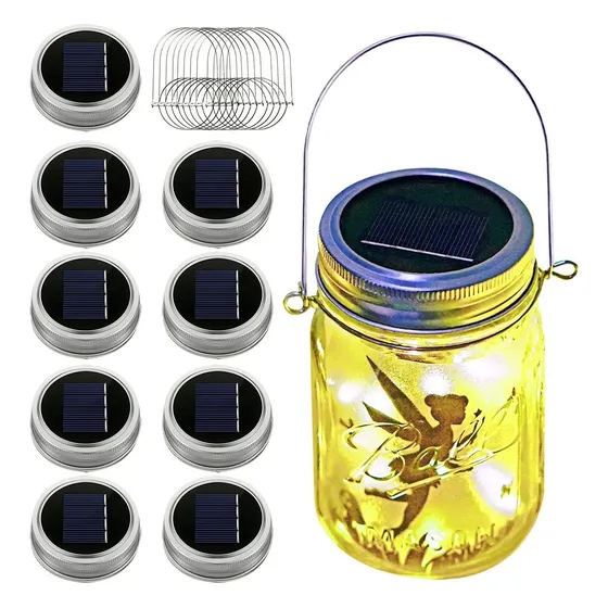 Solar Mason Juego 9 Luz Cadena Para Tarro 20 Led Agua No