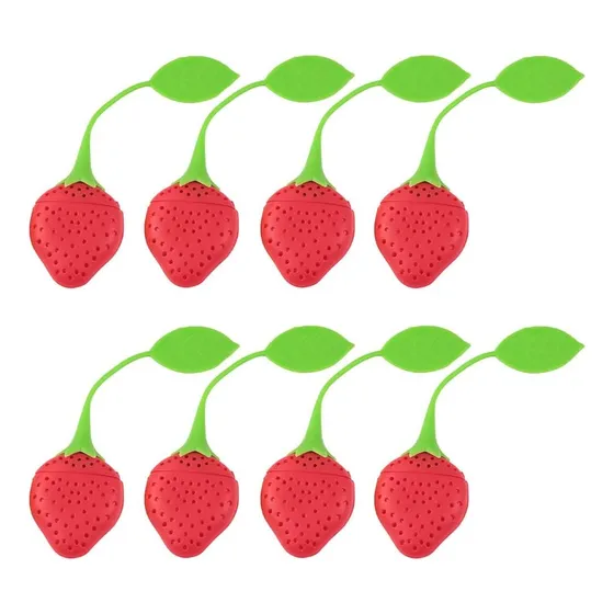 20 Infusor De Té De Silicona, Forma De Frutilla O Limón