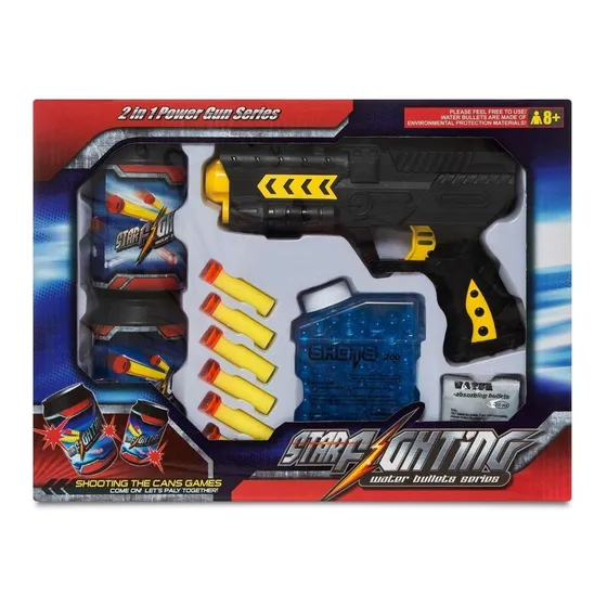 Pistola Juguete 2 En 1 Dual Dardos Y Bolas Hidrogel 716a-1