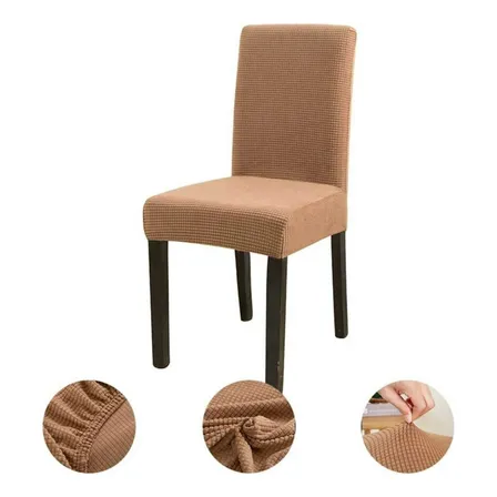 Pack 6 Funda De Silla Para Comedor Diseño Flor Spandex Color Marrón Claro Diseño De La Tela Rayas