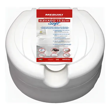 Assento Elevado Sanitário C/ Tampa 13,5 Cm - Mebuki