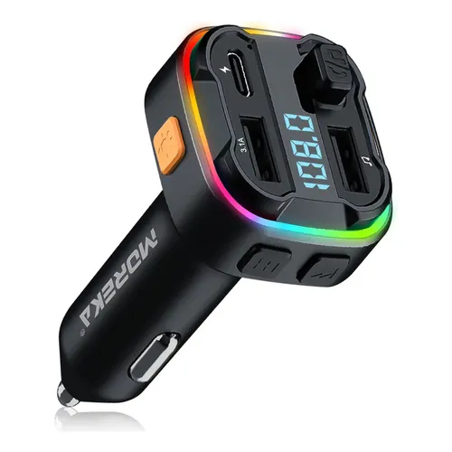 Transmisor FM Para Coche Con 2 Puertos USB - Reproductor MP3 Y Cargador Con Micrófono Manos Libres Y Luces LED (87.5-108 MHz)