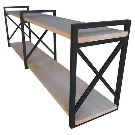 Prateleira Flutuante Rústica 115x20cm Omega Suportes Preto