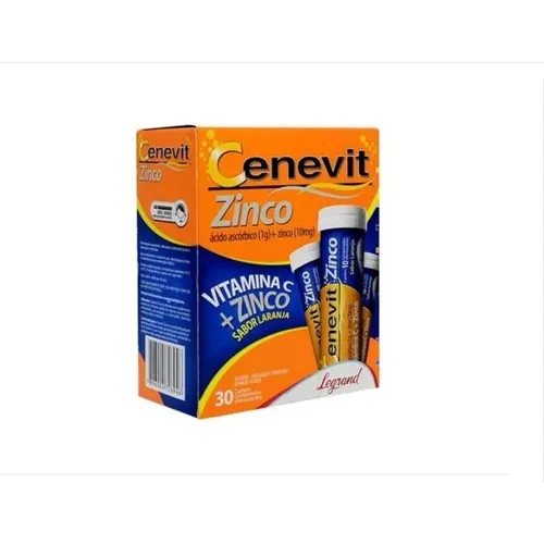 Cenevit Zinco 1g + 10mg Laranja 30 Comprimidos Efervescentes