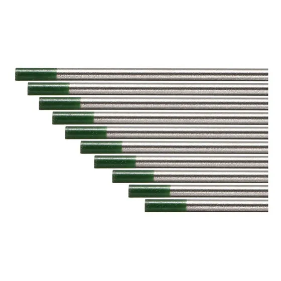 10 Pçs Eletrodo Tungstenio Puro 1,6mm - Ponta Verde