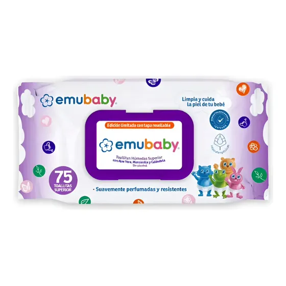 Toallas Húmedas Emubaby Superior 75 Unidades | Cuotas sin interés