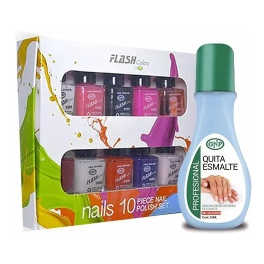Esmaltes Pack 10 Tonos Mas Vendidos Y Quita Esmalte Gnp Nice