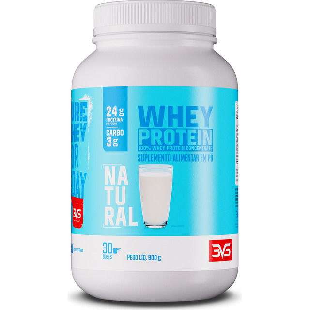 100% Whey Protein Concentrado 900g Sabor: Natural - Proteína 100% Pura - 3vs Nutrition 100% Whey Protein Concentrado 900g Sabor: Natural - Proteína 100% Pura - 3vs Nutrition