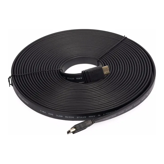 Cable Hdmi Plano 20 Metros Negro