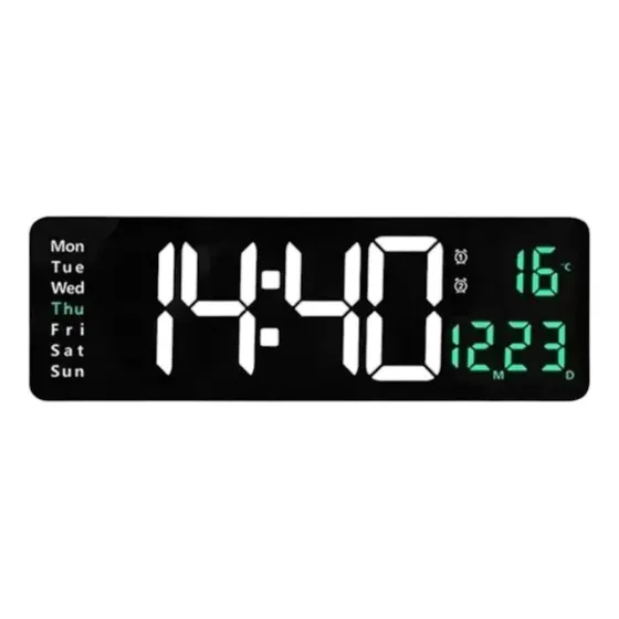 Tecnotiendarr Reloj De Pared Digital Decorativo Led Pantalla Grande Color de la estructura Negro