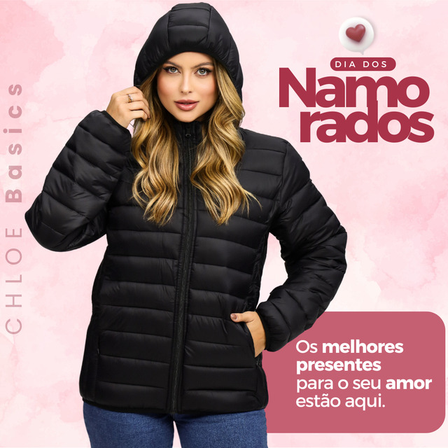 Jaqueta Feminina Puffer Bobojaco Com Capuz Impermeável Jaqueta Feminina Puffer Bobojaco Com Capuz Impermeável