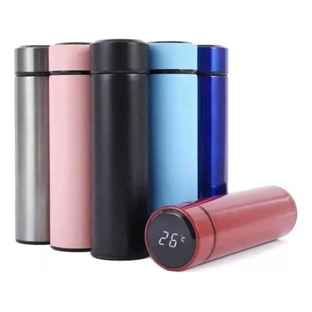 Vaso Termo Café Taza Acero Con Indicador De Temperatura Led 