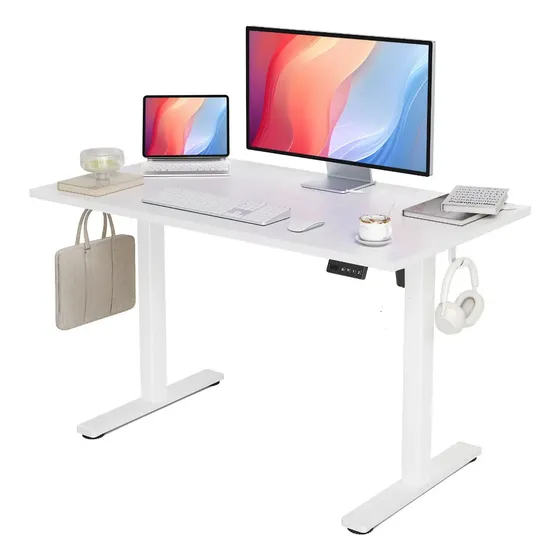 Escritorio Elevable,48,motor Silen,oficina En Casa,blanco