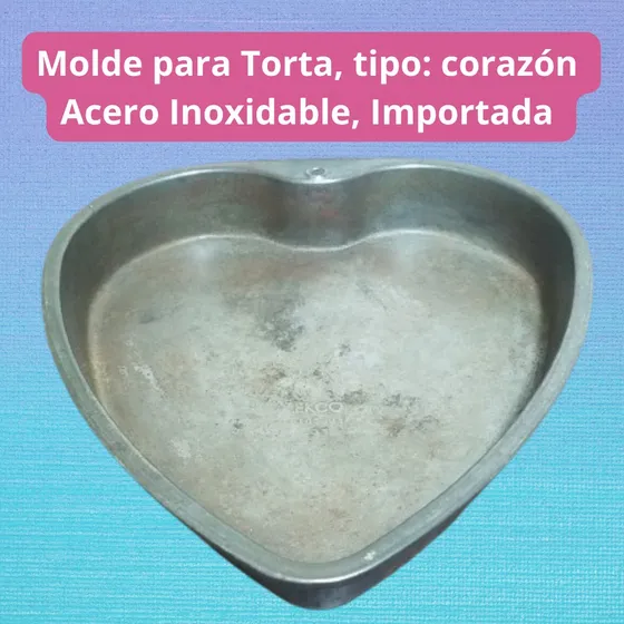 Molde Para Torta Forma Corazón, Acero Inoxidable