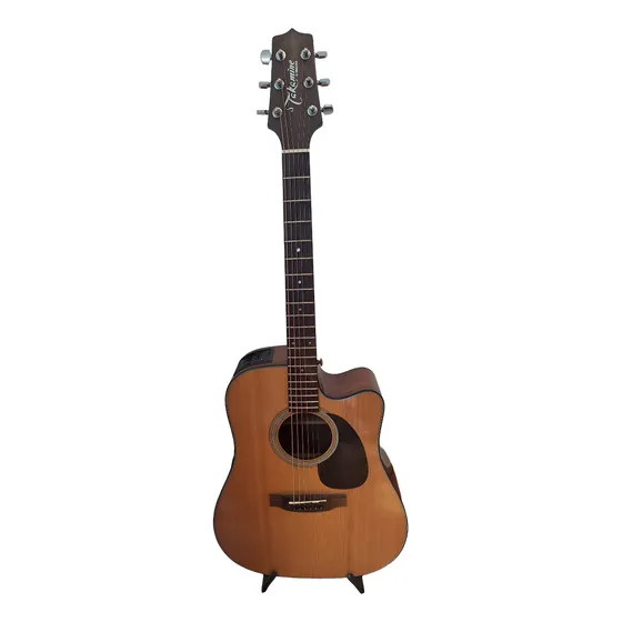 Violão Takamine Eletroacústico Eg320c Aço + Capa Marrom Destro Natural