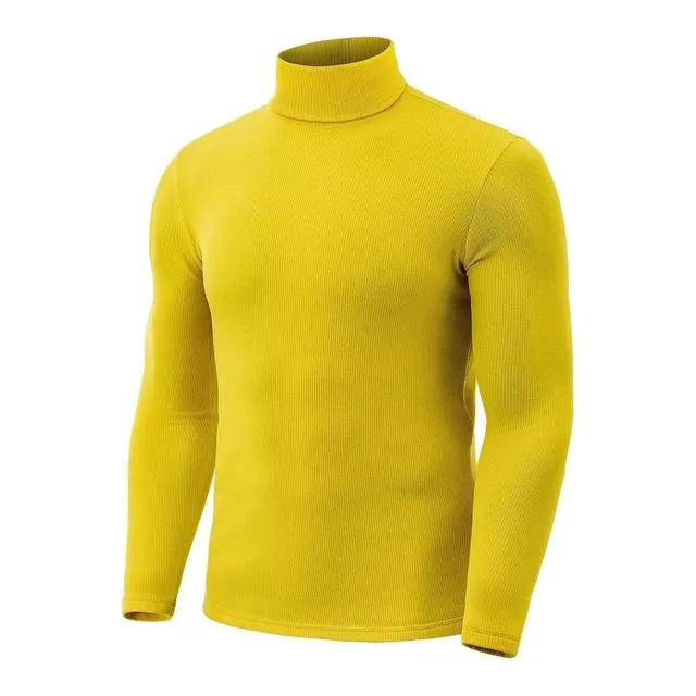 Camisa Manga Larga Cuello Alto Para Hombre Capa Base