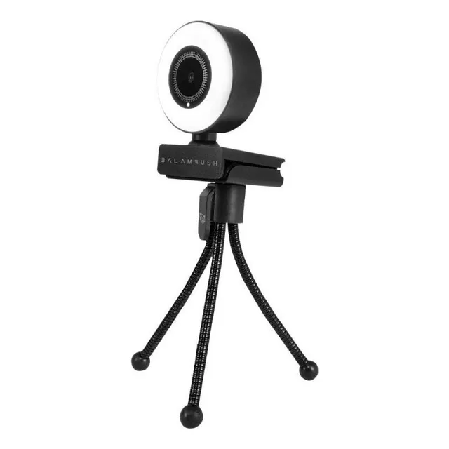 Webcam Balam Rush Fhd1080p Usb Microfono Luz Led Stelarcw75 Color Negro