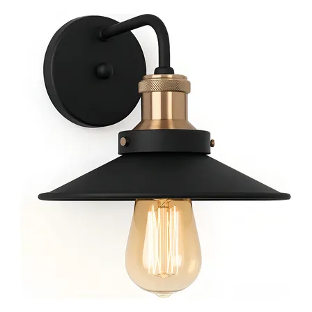 Luminária Arandela Industrial Vintage Tony Iluminação E27 Retro Parede Preto/cobre Aluminio 127/220v