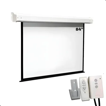 Tela Projeção Elétrica 84pol Retratil Led C/ Controle Remoto 127v