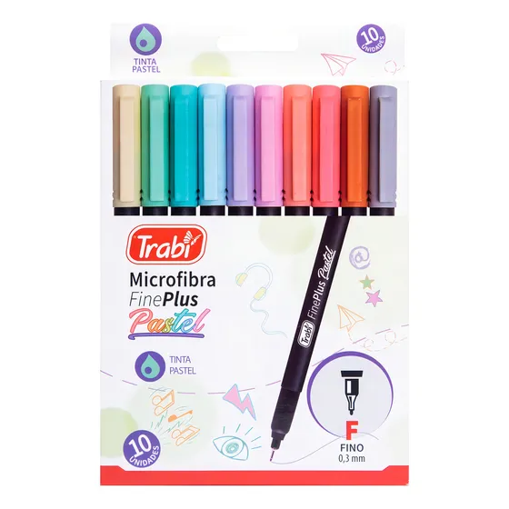 Microfibras Trabi Fine Plus Pastel 0.3 Mm X 10 Colores