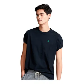 Camiseta Ralph Lauren Masculina Custom Fit Green Icon Preta Camiseta Ralph Lauren Masculina Custom Fit Green Icon Preta