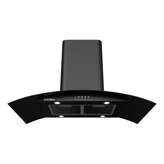 Campana De Isla Kutchen Kci90890b 90 Cm Cristal Curvon Negro