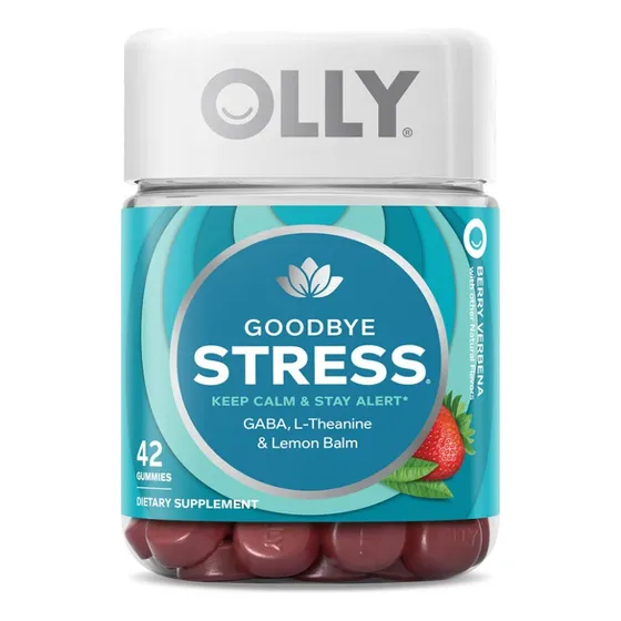 Olly Goodbye Stress Gummy, Gaba, L-teanina, Bálsamo De Limón, Suplemento Para Aliviar El Estrés, Bayas - 42 Unidades