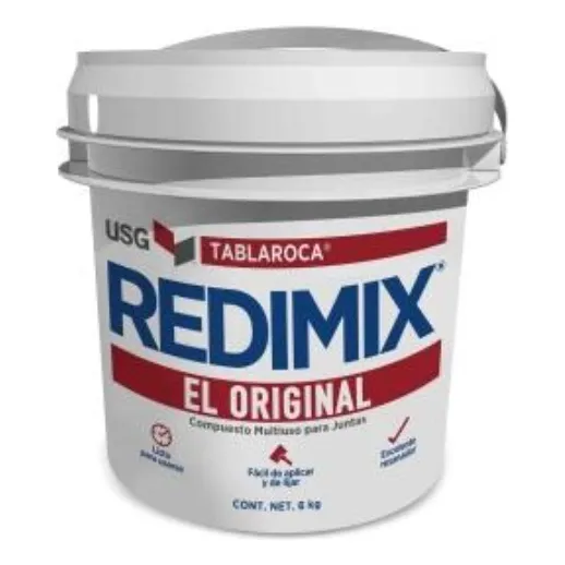 Compuesto Multiusos Resanador Juntas Redimix Cubeta 6 Kg