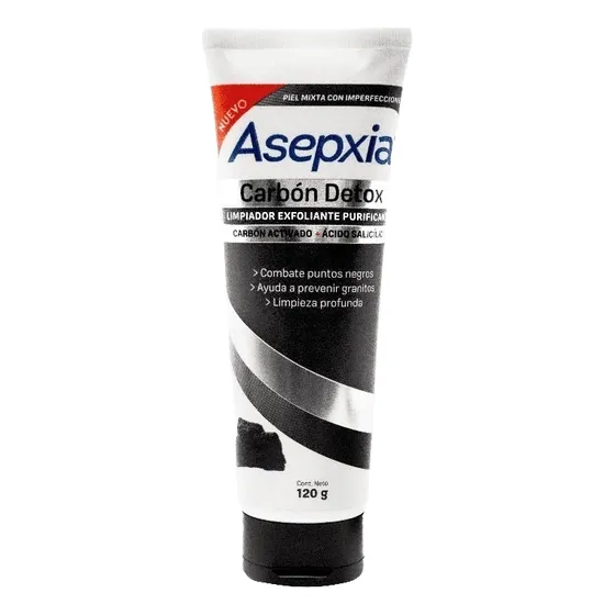 Asepxia Limpiador Exfoliante Carbón Detox 120g