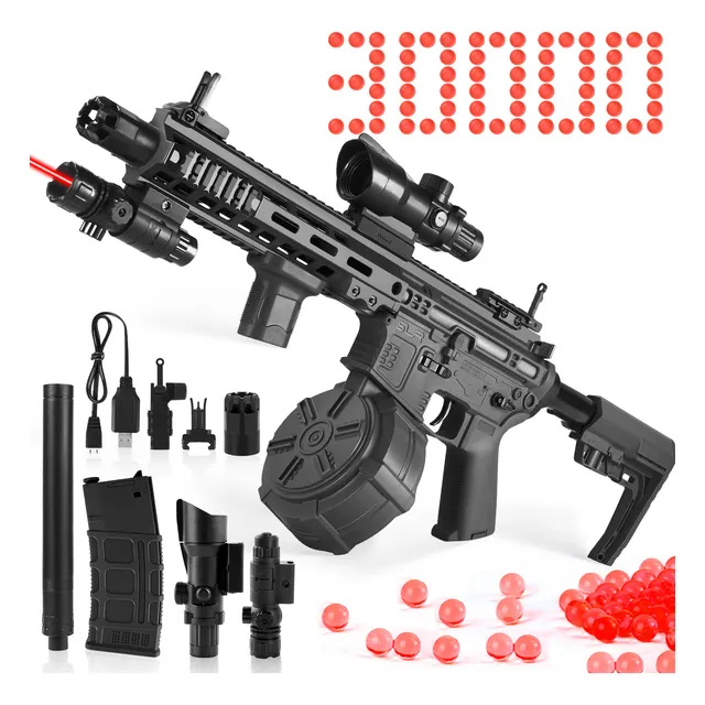 11.1v Pistola Hidrogel 1:1 Rifle Electrica Juguete Con Láser