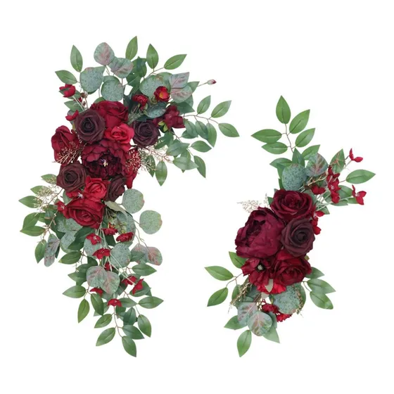 Decoração Em De Flores Artificiais E Grinalda De Fundo De