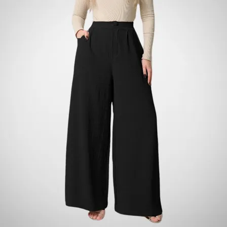 Calça Pantalona Wide Leg Elegante Casual Dia A Dia