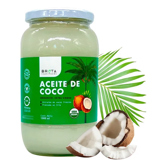 Aceite De Coco Orgánico Extra Virgen 500ml Cocinar Y Comer