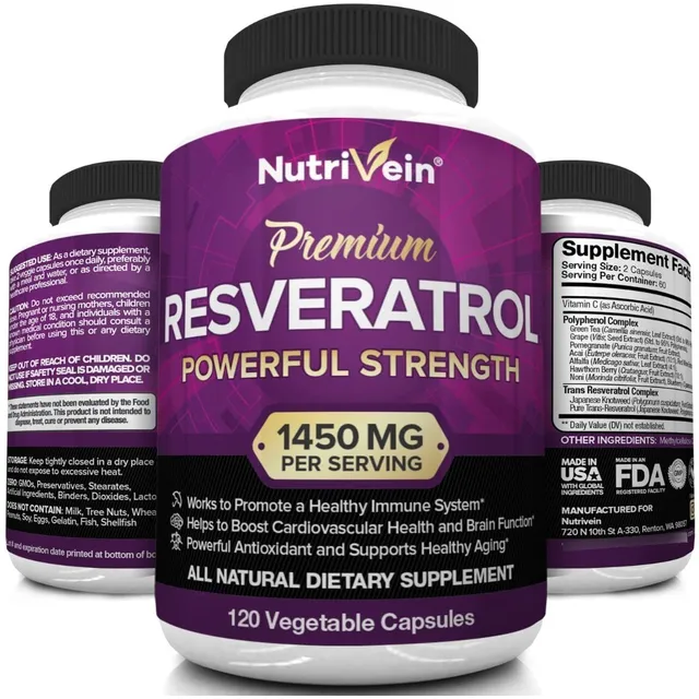 Resveratrol Premium 1540mg 120 Capsulas Eg R13 Sabor Nd
