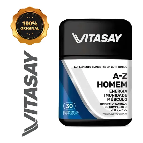 Suplemento Nutricional Vitasay A-Z Homem 30 Comprimidos Vitaminas e Minerais