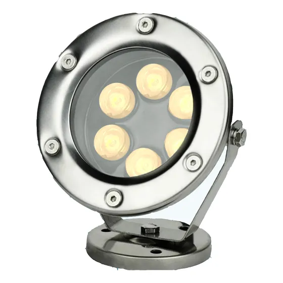 Lampara Led Cálida Sumergible Para Fuente 6w C/ Fuente 24v 