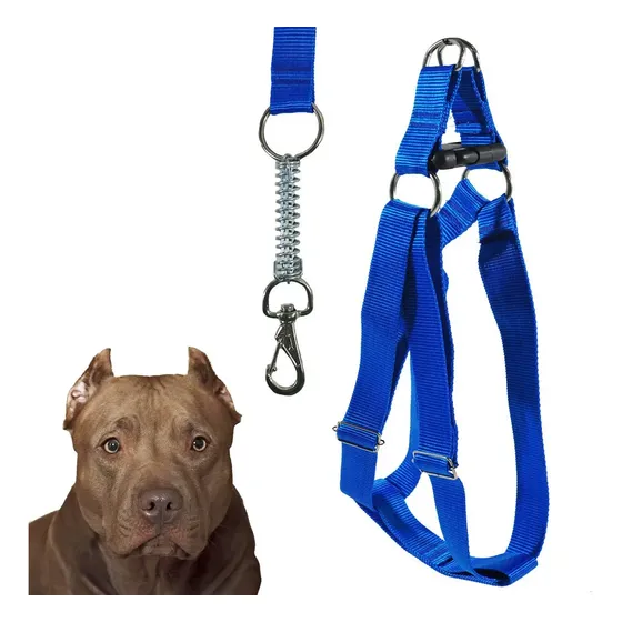 Peitoral Coleira Ajustável Com Guia Para Cães Porte Grande