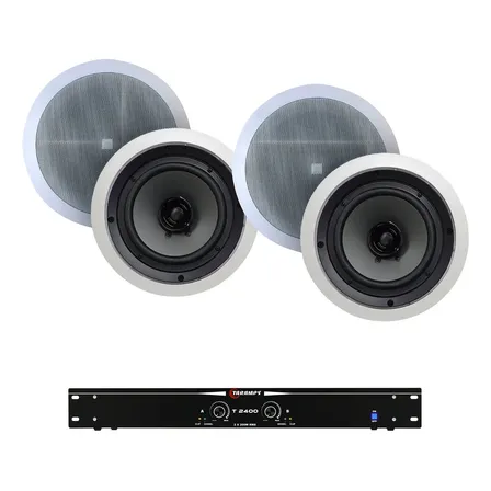 Kit Amplificador Taramps T2400 Com 4 Arandela Jbl 6fr2r 100w