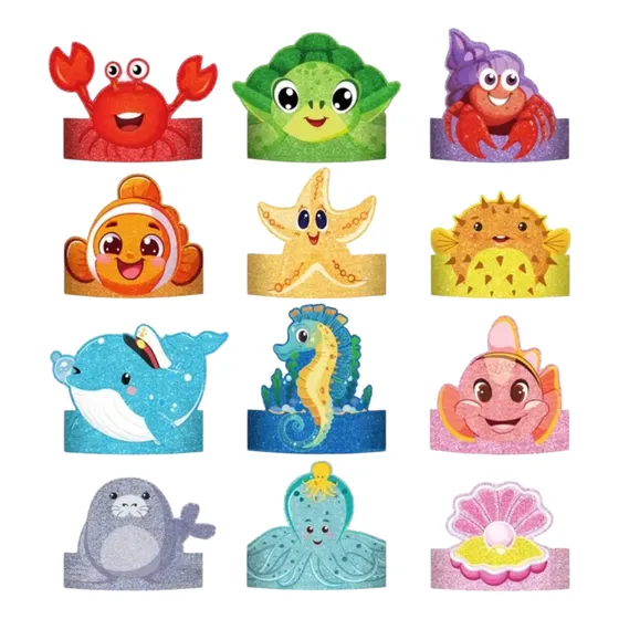 Cintillos Animales Marinos × 12 Cotillón Fiestas Pez Pulpo Multicolor