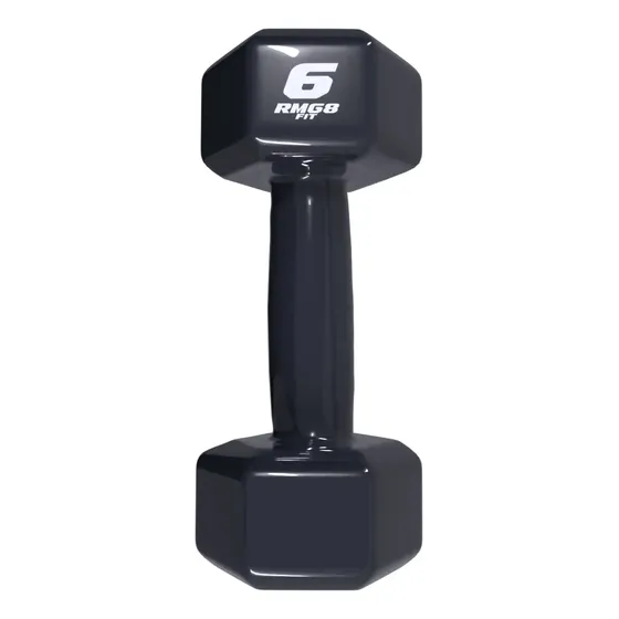 Halter RMG8 Fit 6kg Emborrachado Sextavado Treino Peso Musculação