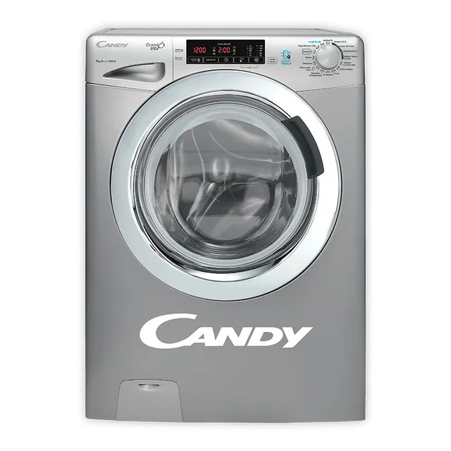 Lavarropas automático Candy GrandÓ Vita hasta 9kg color plateado