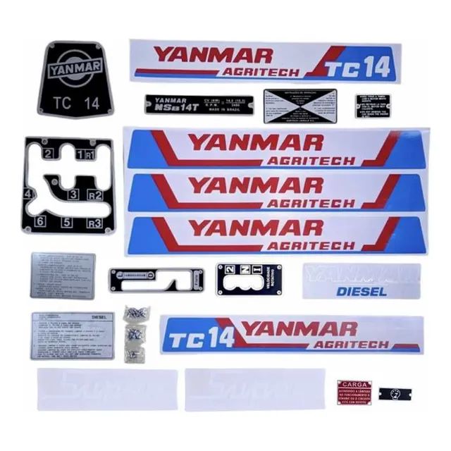 Kit Decalques Adesivos Micro Trator Yanmar Tc14 - Super