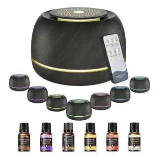 Difusor Humidificador De Aromaterapia Gris Negro Para Casa