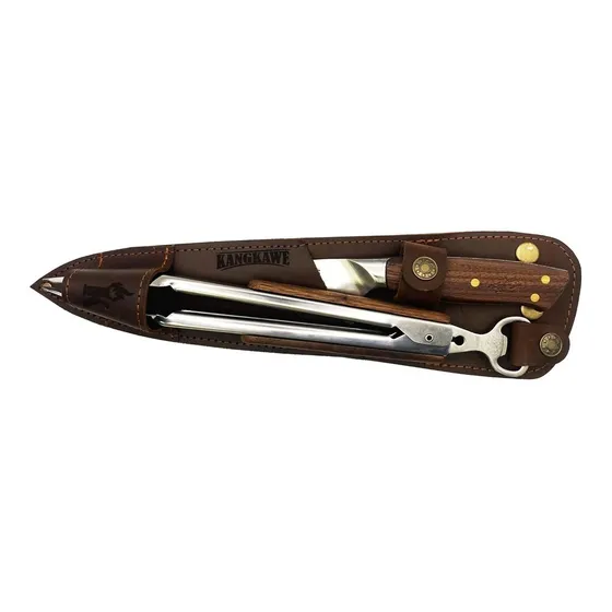Cuchillo Catemu + Tenaza Con Funda De Cuero Café