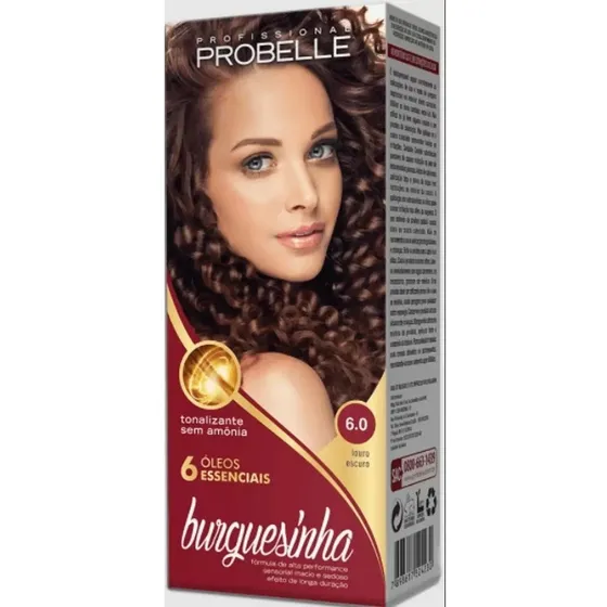 Tintura 6.0 Louro Escuro Burguesinha Probelle Tom Louro escuro 6.0